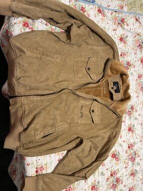 Sean John Tan Suede-Style Bomber Jacket